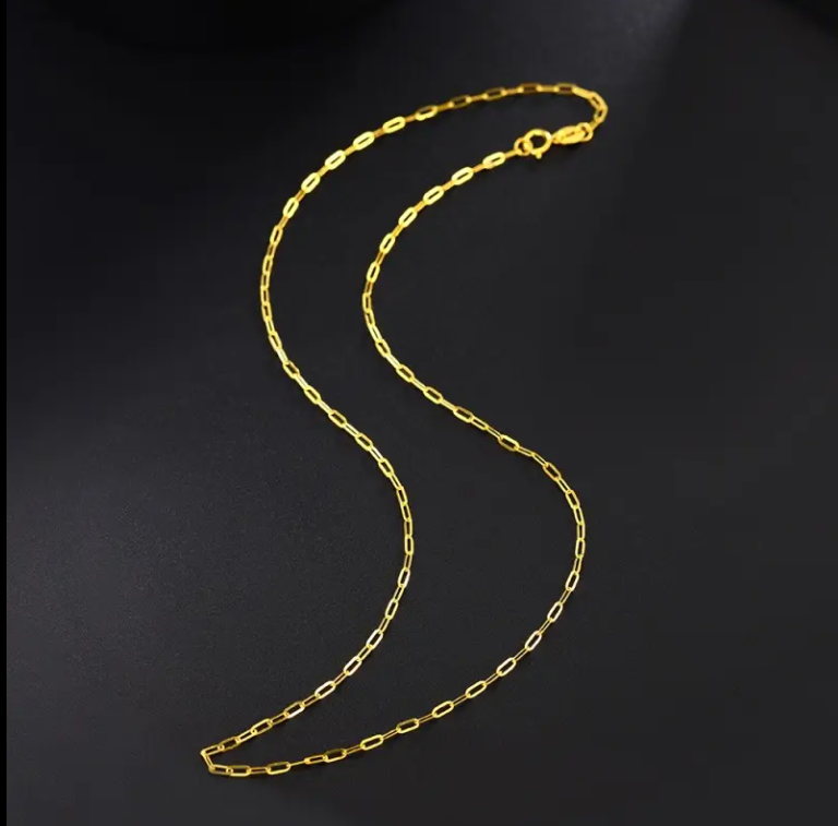 Trendy 18K Yellow Gold Chain Unisex Necklace Au750 - B1-GNC-04