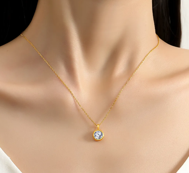 1 Carat Moissanite Diamond 18K 5d Gold Pendant Necklace for Woman – B1-GNC-02