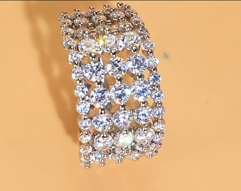 Luxury 5 Layers Cubic Zirconia Stone Paved Adjustable Tennis RING RG-10