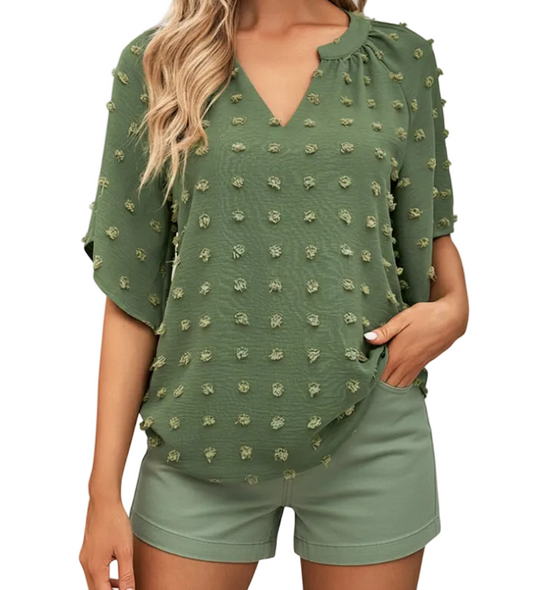 Timeless & Elegant Short Sleeve Pullover Blouses for Women  -SM8-TOP- 57