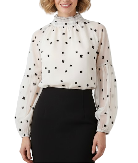 Timeless & Elegant Long Sleeve  Turtleneck Chiffon Blouse for Women  - B13-TOP-213