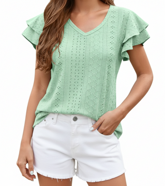 WOMEN’S Trendy V-neck Top SHIRT-BL124