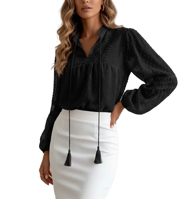 Timeless & Elegant Long Sleeve Pullover Blouses for Women  -SM8-TOP- 63