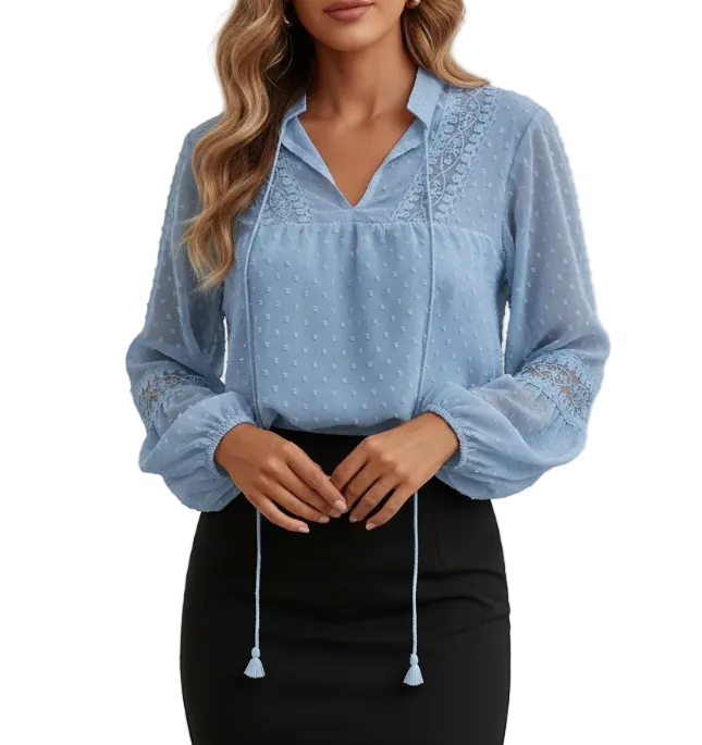Timeless & Elegant Long Sleeve Pullover Blouses for Women  -SM8-TOP- 63
