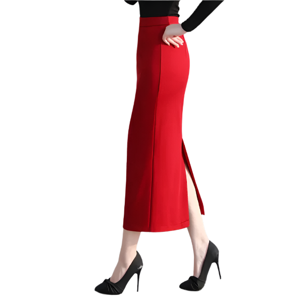 Classy & Trendy Timeless Slit Wrap Hip Skirt- SKT-13