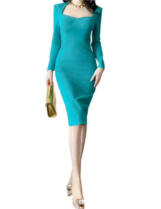 Classy & Timeless Elegant Slim Fit Knee Length Dress for Women - B4-DRESS-B310