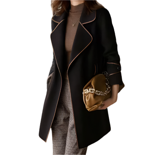 Classy & Timeless Lapel Lace Up Color Wool Jacket Coat -  B6-JKT-607