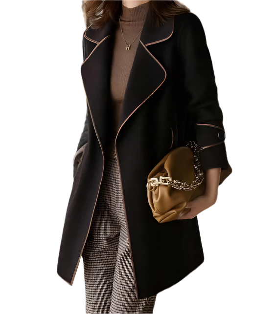 Classy & Timeless Lapel Lace Up Color Wool Jacket Coat -  B6-JKT-607