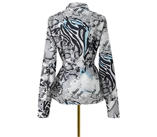 Classy & Trendy Stand Collar Women's Shirt TOP-B1-BL-254