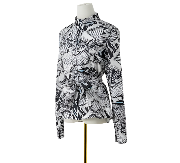 Classy & Trendy Stand Collar Women's Shirt TOP-B1-BL-254