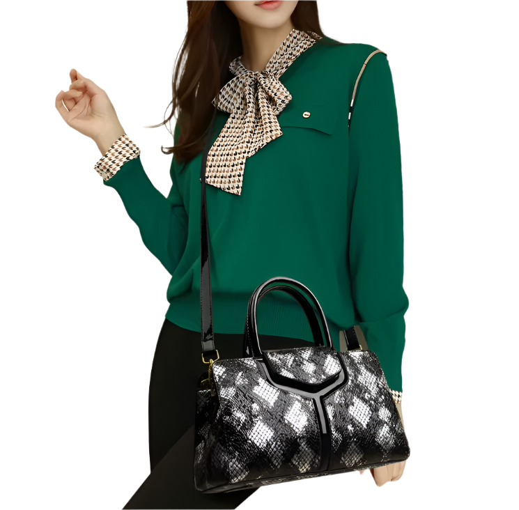 Elegant Designer Crocodile Print Handbag BAG-50