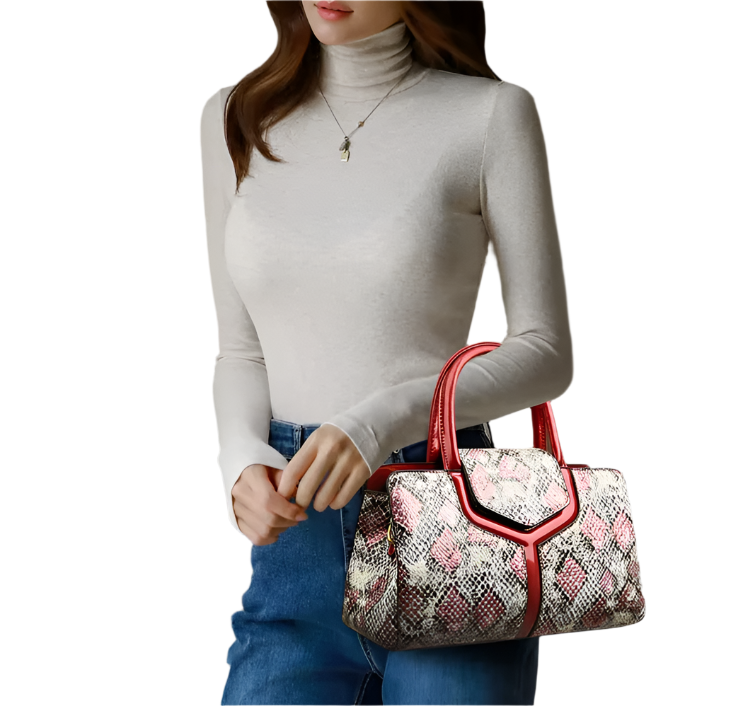 Elegant Designer Crocodile Print Handbag BAG-50
