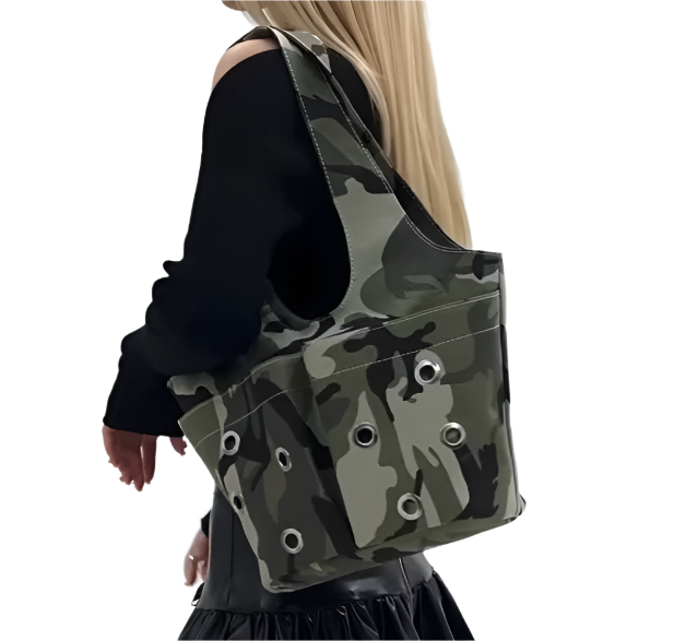 Elegant Camouflage Print Bucket PU Handbags for Women - B3-BAG-130 -Z