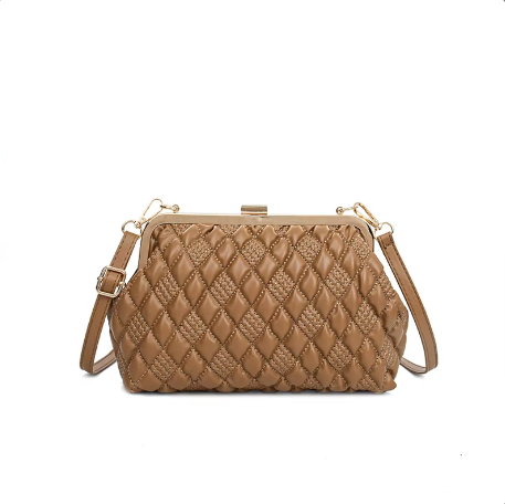 Elegant Quilted Baguette Handbag Crossbody BAG-22