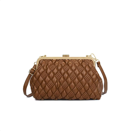 Elegant Quilted Baguette Handbag Crossbody BAG-22