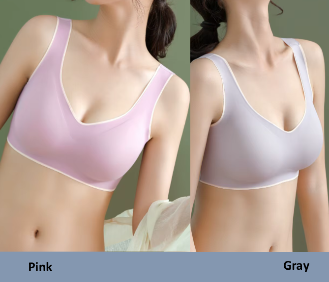 Pack of 2 - High Quality Icesilk Comfortable Traceless Wire Free Seamless One-piece Bra - UGS-01-BRA-08