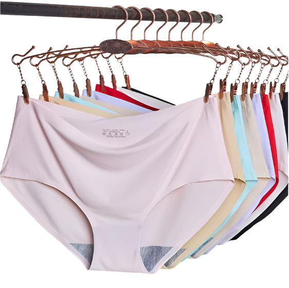 [PACK of 3]  Invisible Underwear- Comfortable One-piece Ice-silk Laser Cut Bonded Invisible Seamless Panties - UGS-01-UW-07