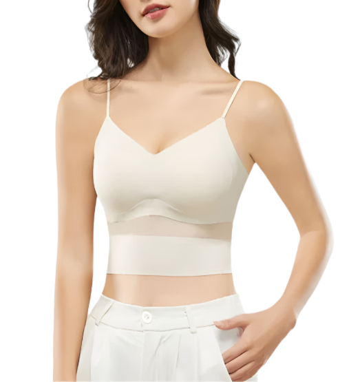 Women's Sleeveless Ribbed Racerback Crop Tank Tops, Padded Ice-Silk Tube Top - UGS-02-T-BRA-21