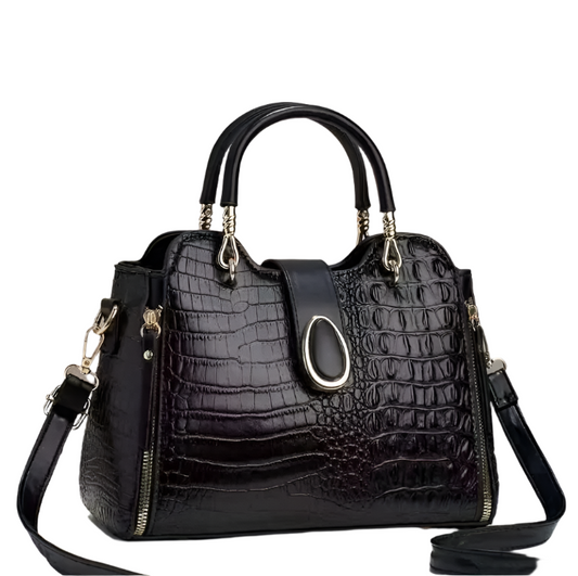 Luxury & Elegant Crocodile Pattern Shoulder Crossbody Handbag BAG- 203