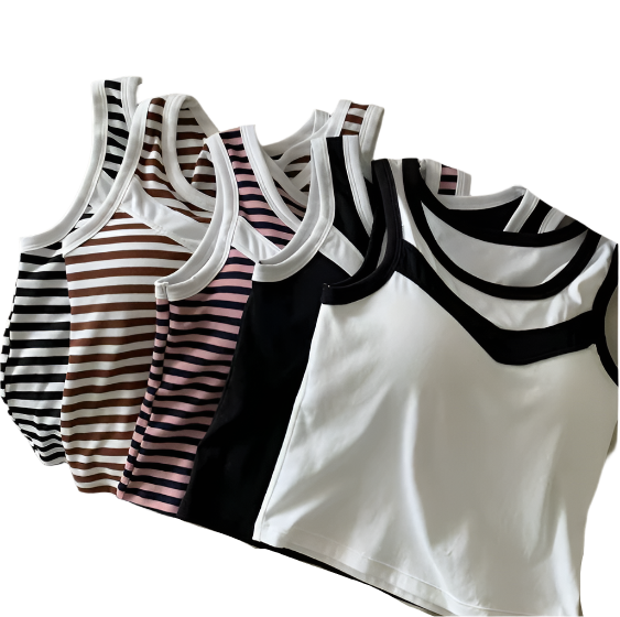 [Pack of 3]  Padded T- Shirt Teen Bra, Start-up Bra, Sleeveless Padded Cotton Top for Girls - UGS-02-T-BRA-20