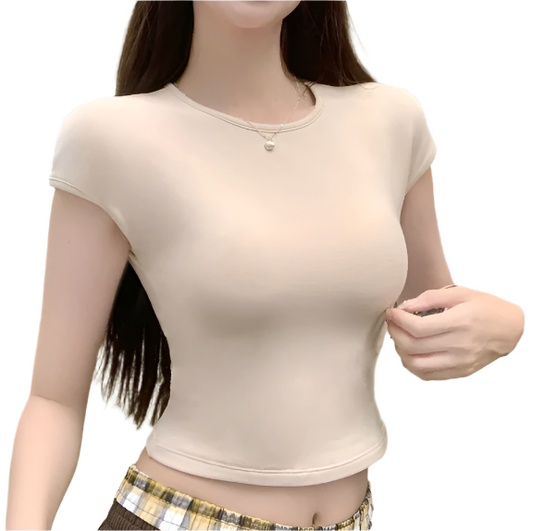 Pack of 2 - Teen Start-up Bra Padded T- Shirt  Short Sleeve Crew Neck Padded Cotton Bra Top for Girls - UGS-02-T-BRA-14