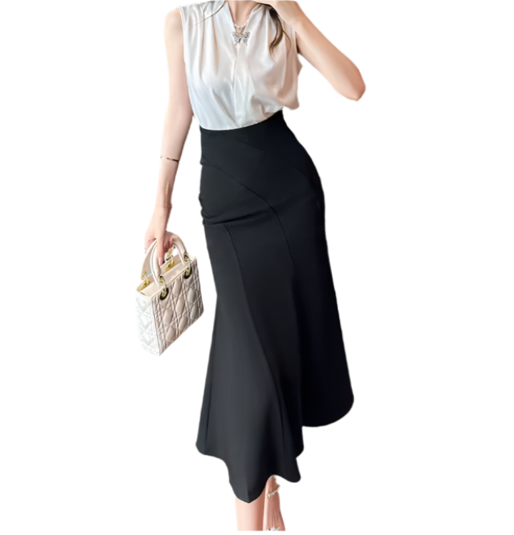 Trendy High Waist Fishtail Skirt for Women - B4-SKT-28