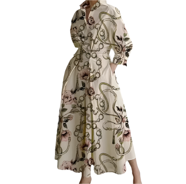 Trendy Long Summer Cotton Dress for Women B1-DRESS-B111