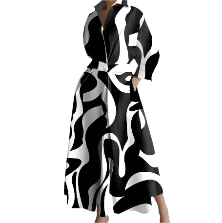 Trendy Long Summer Cotton Dress for Women B1-DRESS-B111
