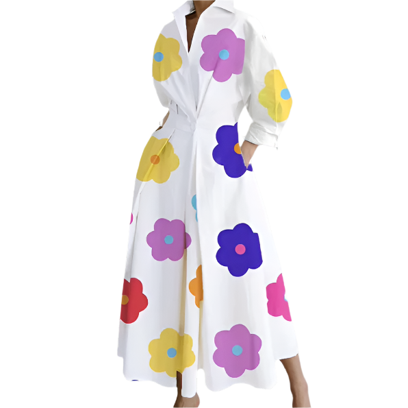 Trendy Long Summer Cotton Dress for Women B1-DRESS-B111
