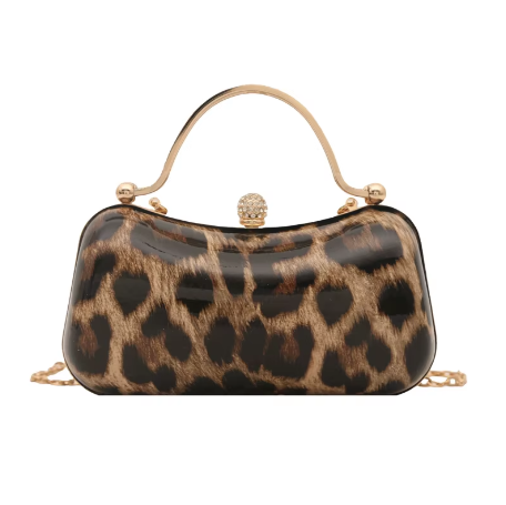 Elegant Leopard Print Clutch Designer Purse Evening Purse - BAG-06