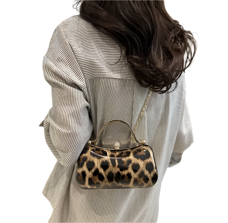 Elegant Leopard Print Clutch Designer Purse Evening Purse - BAG-06