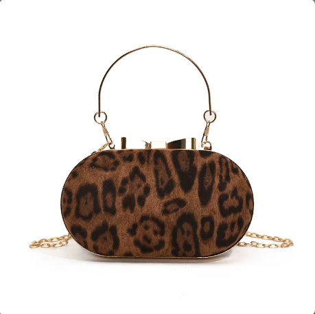 Trendy Leopard Print Clutch Frame Designer Evening BAG-42