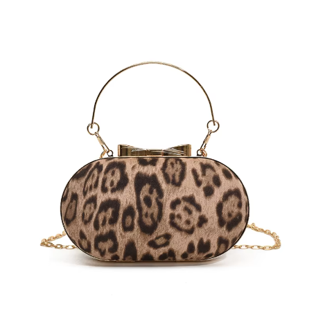 Trendy Leopard Print Clutch Frame Designer Evening BAG-42