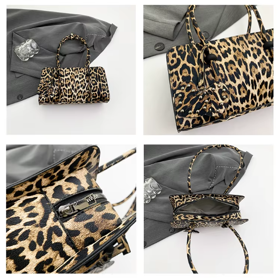 Trendy Leopard Print Handbags -  B3-BAG-140 -Z