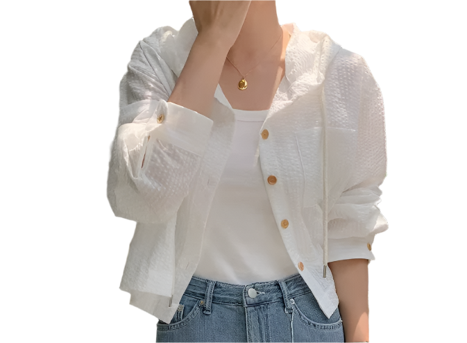 Trendy& Elegant Hooded Women's Shirt - B6-TOP-B703