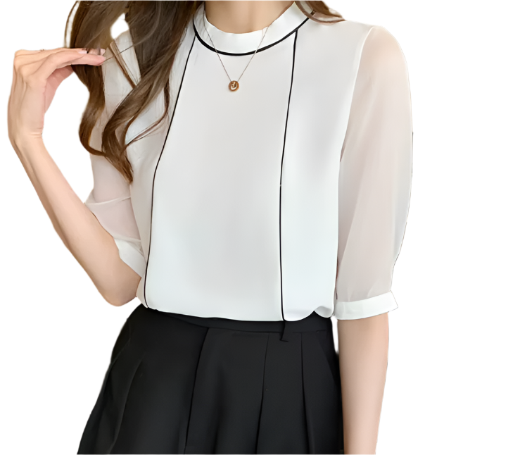 Trendy & Elegant Chiffon Blouse Shirt  for Women - SM-9 - TOP -13
