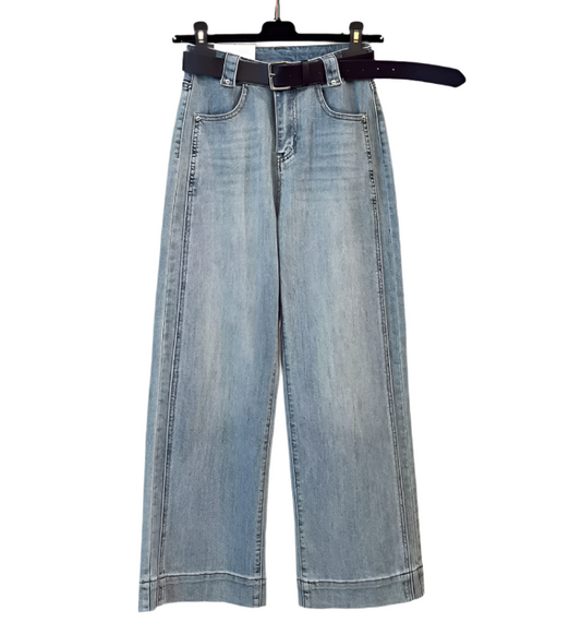 Trendy & Elegant High Waist Straight Wide Leg Women's Jeans - B6-JP-631