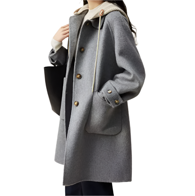 Trendy & Elegant Hooded Woolen Women's Coat - B6-JKT-605