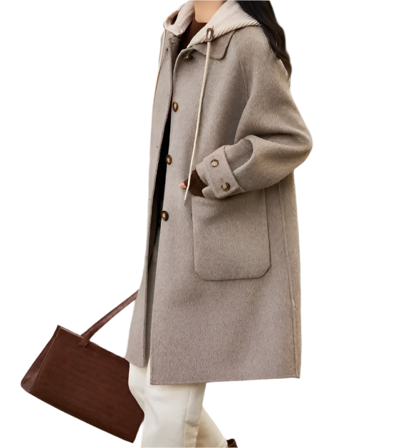 Trendy & Elegant Hooded Woolen Women's Coat - B6-JKT-605