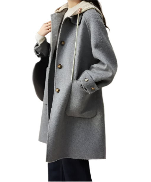 Trendy & Elegant Hooded Woolen Women's Coat - B6-JKT-605