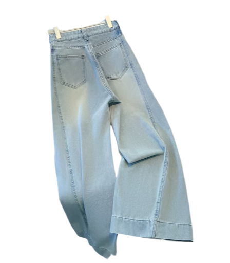 Trendy & Elegant Lace Striped High Waist Straight Leg Women's Jeans -B6-JP-633