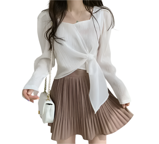 Trendy & Elegant Long Sleeve Blouse for WomenTOP-B1-BL-252