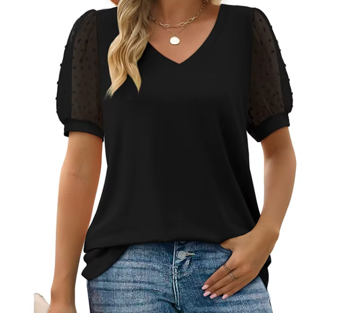 Trendy & Elegant Transparent Short Sleeve T Shirts - SM8-TOP-33