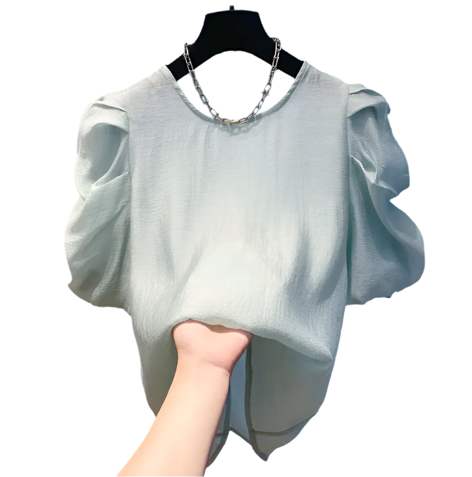 Trendy & Timeless Bubble Sleeve Chiffon Women's Blouse -B6-TOP-B631