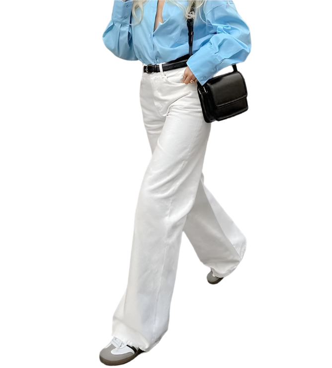 Trendy & Timeless White High Waist Straight Leg Versatile Women's Jeans - B6-JP-627