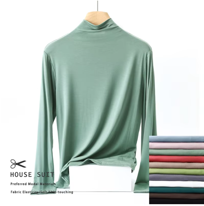 Women High Neck Long Sleeve SOFT & Stretchy Shirt B2-BL-1014
