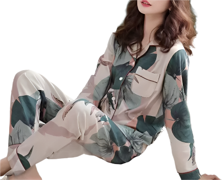 Women's 100% Cotton Long Sleeve PAJAMAS-PJS-21