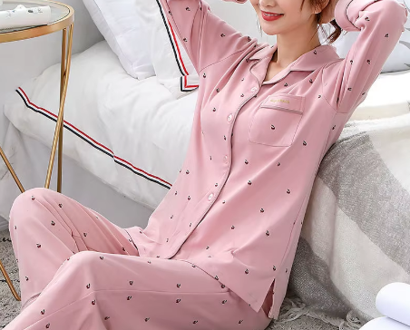 Women's 100% Cotton Long Sleeve PAJAMAS-PJS-21