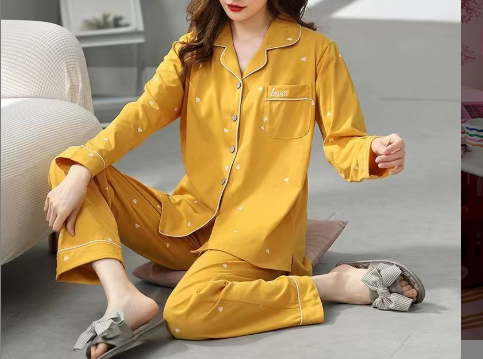 Women's 100% Cotton Long Sleeve PAJAMAS-PJS-21