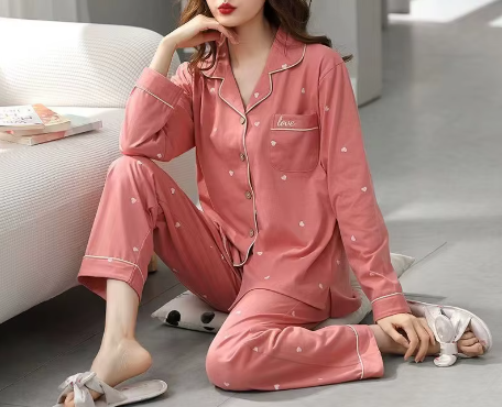 Women's 100% Cotton Long Sleeve PAJAMAS-PJS-21